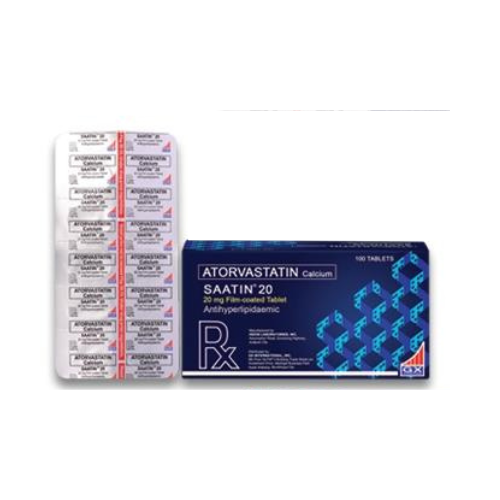 SAATIN (Atorvastatin) 20mg.Tablet x 1