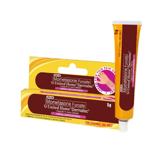 United Home DERMATEC Mometasone 1mg./g. (0.1%) Topical Cream 5mg. x 1 Tube