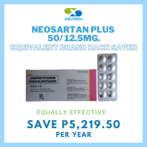 Neosartan Plus (Losartan + Hydrochlorothiazide) 50mg/12.5mg Tablet x 1