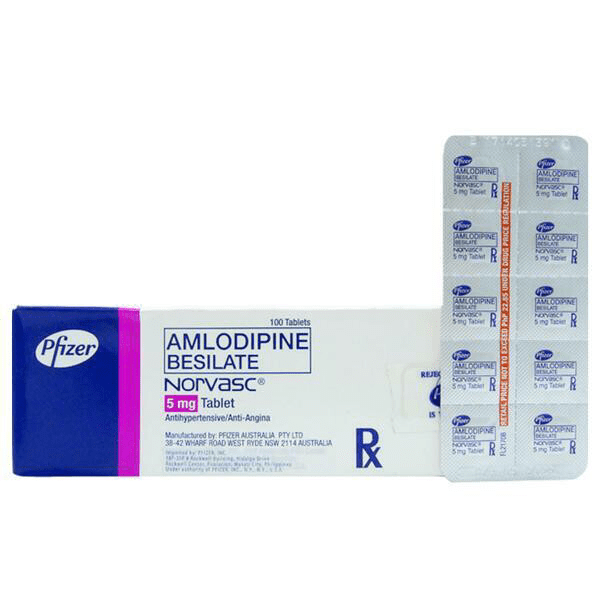 Norvasc (Amlodipine) 5mg. Tablet x 1