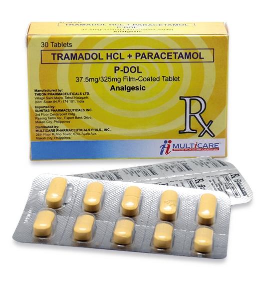 P-DOL ( Paracetamol + Tramadol ) 325mg/37.5mg Tablet x 1