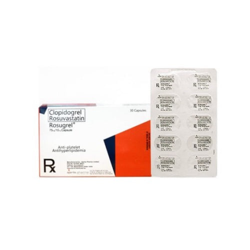 ROSUGREL Clopidogrel + Rosuvastatin 75mg/10mg Tablet x 1